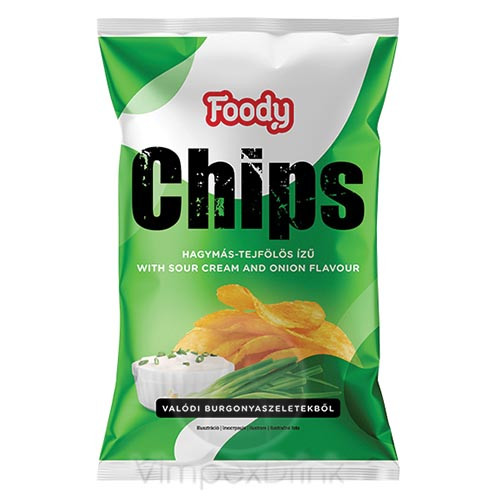 FOODY hagyma-tejföl ízű chips 40g /24/