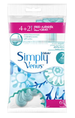 Gillette Simple Venus 2 női eldobható borotva 4+2db