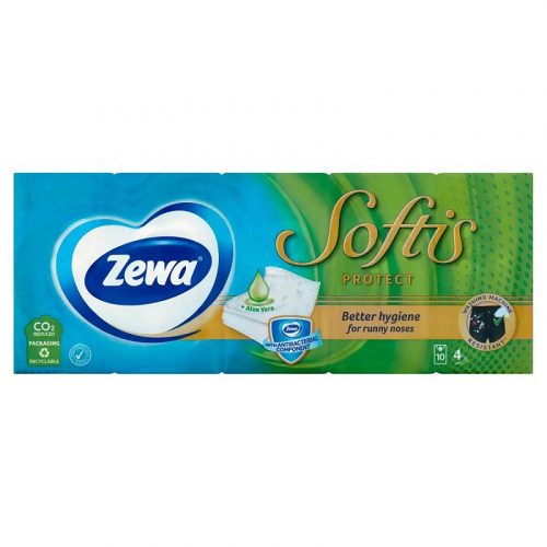 Zewa Softis 4 rét. Papírzsebkendő protect antib.10x9