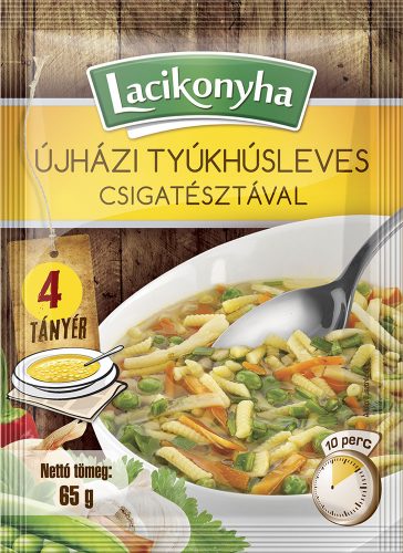 Lacikonyha Újházi tyúkhúsleves csigatésztával 4 tányéros 65g