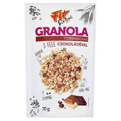 FIT reggeli GRANOLA többmagvas 3 féle csokoládéval 70g /15/