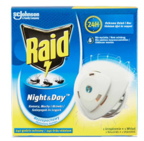 RAID NIGHT&DAY ELEKT.LéGY-éS SZúNYOGIRTó KORONG KéSZ.+1UTT.