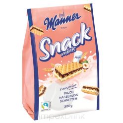 Manner Snack Minis tejes-mogyorós szeletek 300g /10/