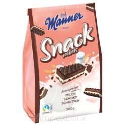 Manner Snack Minis tejes-csokoládés szeletek 300g /10/