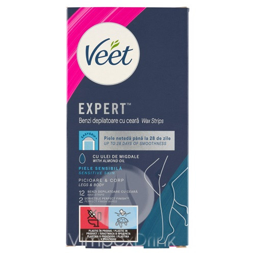 Veet Expert h.gy. szalagok érz.bőr 12db