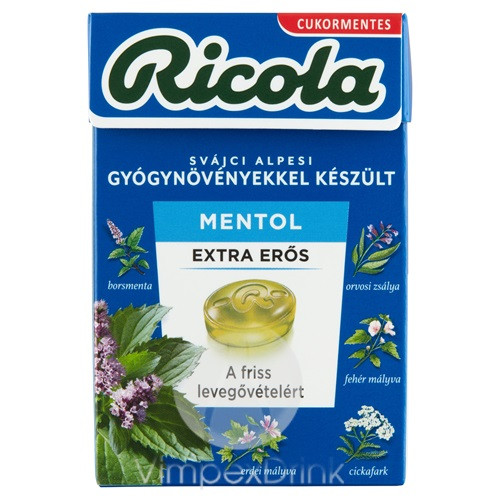 Ricola Extra Erős mentol 40g /10/