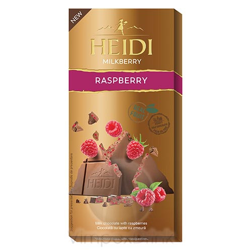 Heidi Táblás Milkberry Málnadarabos 80g