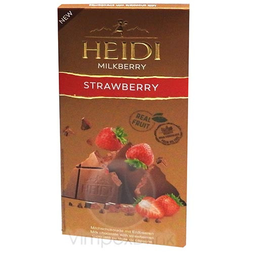 Heidi Táblás Milkberry Eperdarabos 80g