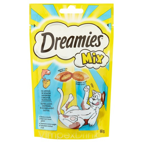 DREAMIES jutalomfalat MIX lazac-sajt 60g