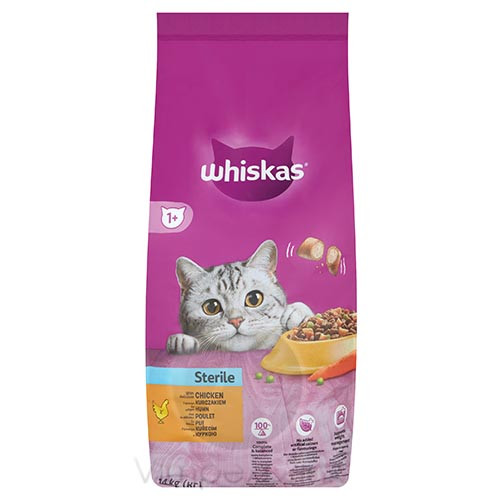 WHISKAS száraz Sterile Csirke 14kg VD