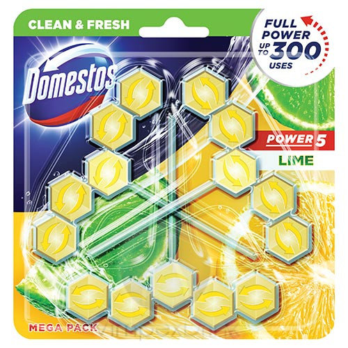 Domestos Power5 WC-rúd 3x55g Lime