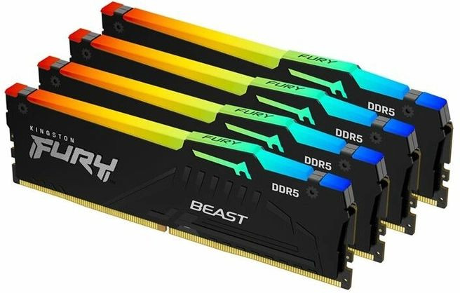 Kingston 64GB DDR5 6000MHz Kit(4x16GB) Fury Beast RGB Black